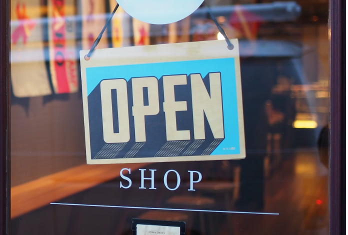 open for business new door