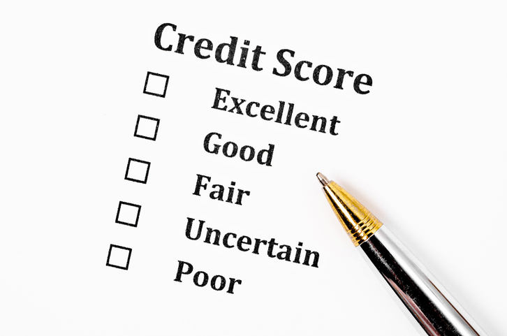 the ultimate credit score checklist credit score text on paper, Excellent, Good, Fair, Uncertain, Poor