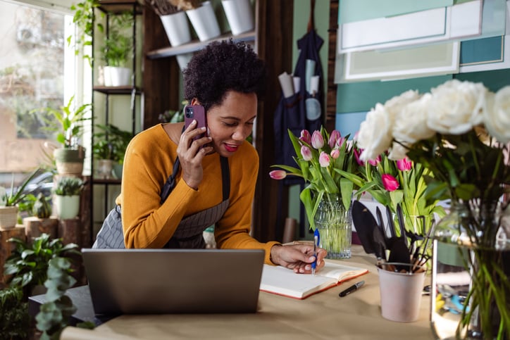 small business owner in flower shop