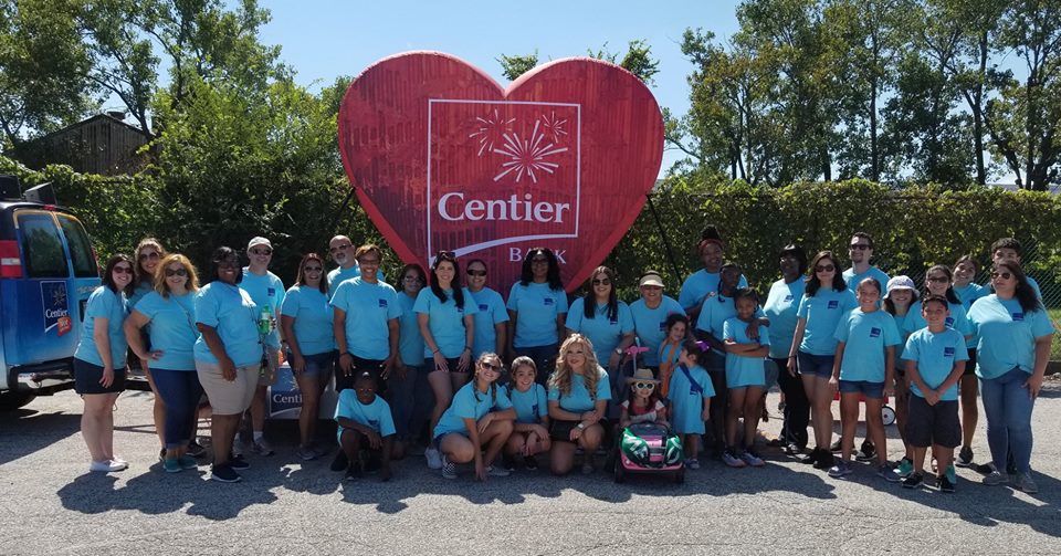 Parade image group in front of centier heart