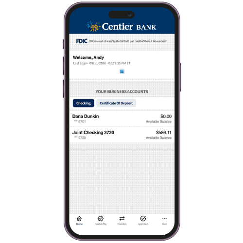 Smartphone with treasury management app
