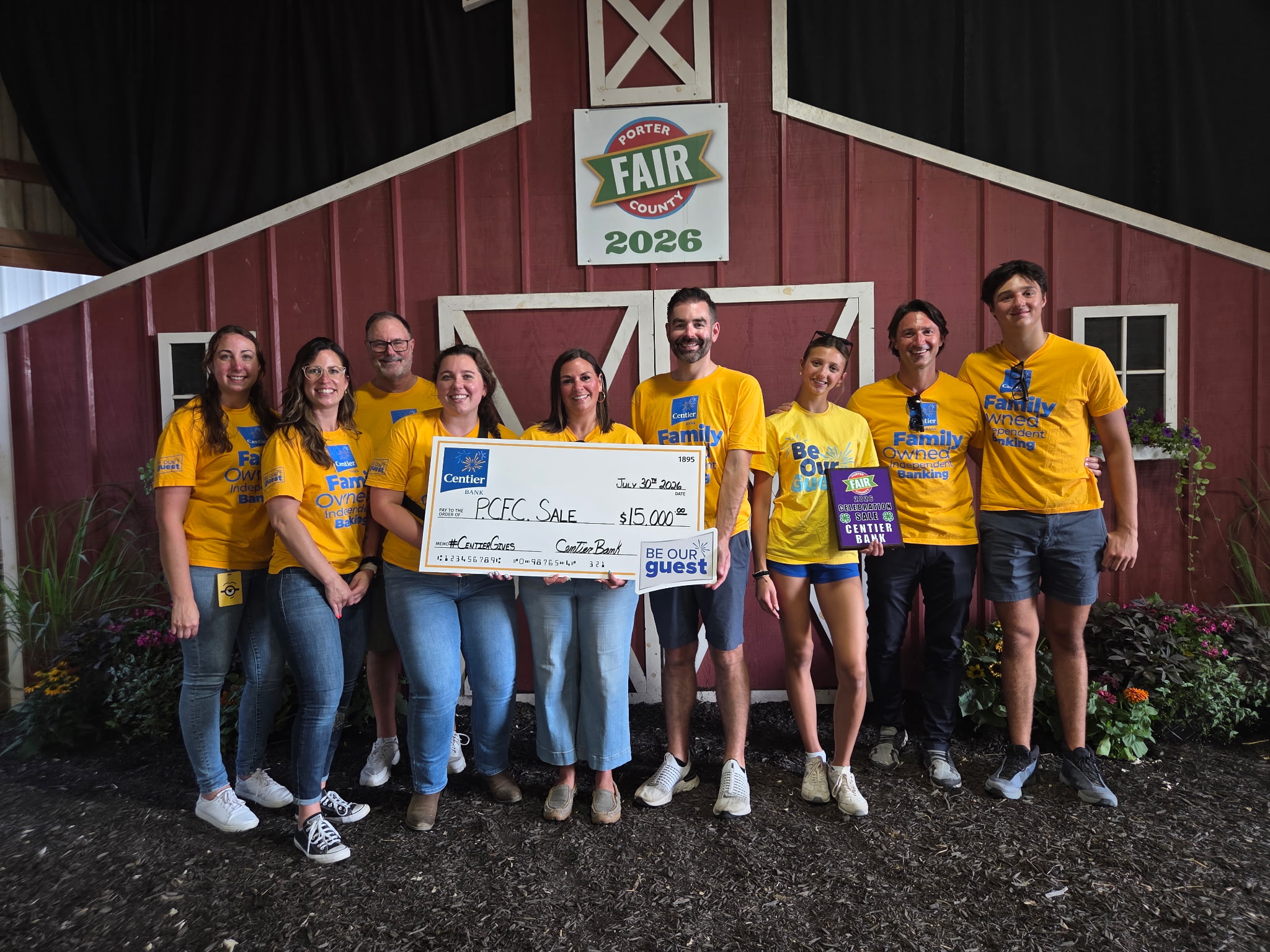 Porter County Agricultural Society - Check Presentation 2026 Porter County Agricultural Society - Check Presentation 2026